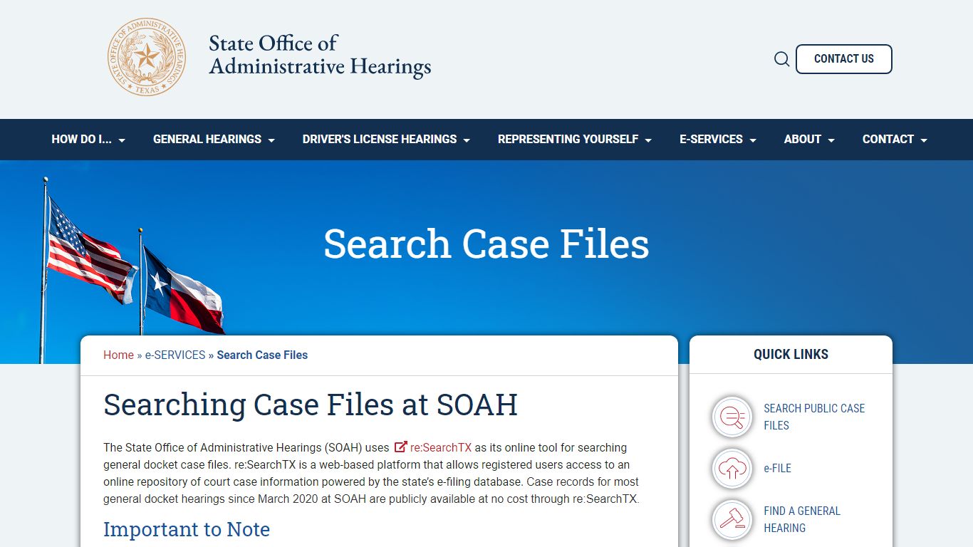 Search Case Files | State Office of Administrative Hearings - Texas